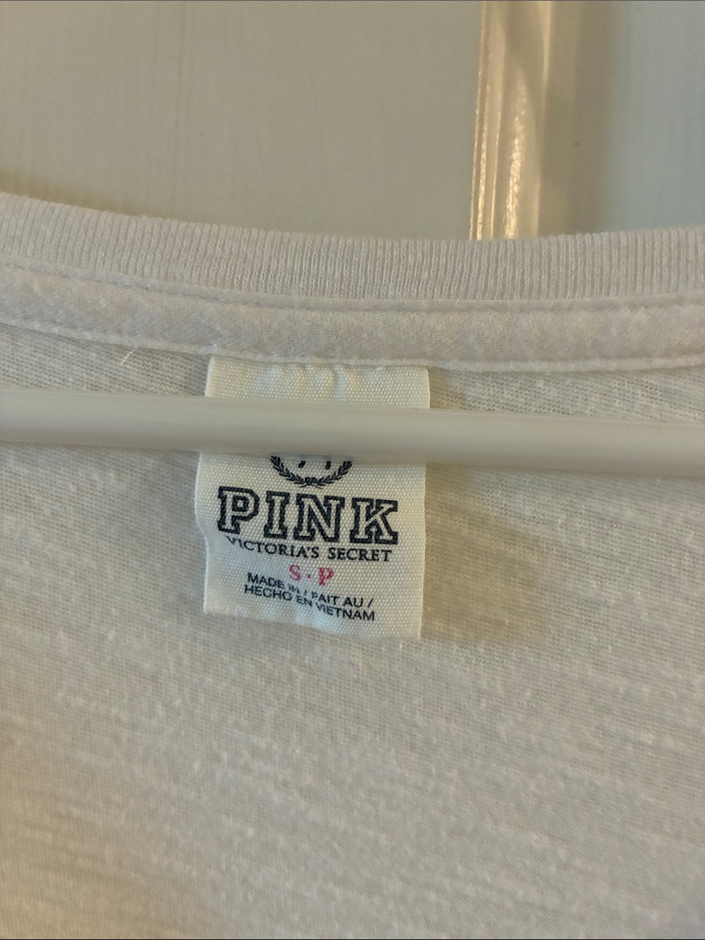 Victoria's Secret PINK White Tee with Black 'LOVE PINK' Logo - Picture 3 of 4